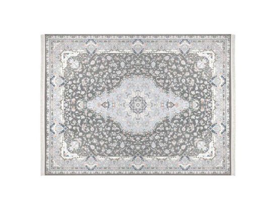 تصویر فرش پاتریس طرح شکوفه باران رنگ طوسی 1500 شانه